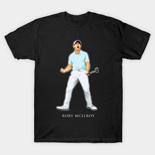 Rory McIlroy Golf Celebrate T-Shirt by RunAndGow